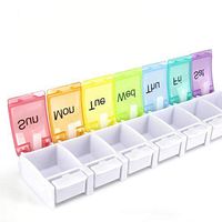 Healvaluefit Weekly Pill Organizer 7 Day Pill Case Box Travel Pill Container Large Capacity for Vatamin Fish Oil Supplements Medication