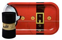 RAW 1 1/4 Six Shooter Variable Quantity Cone Filler, with Leaf Lock Gear Rolling Tray (Santa) - 2 Item Bundle