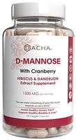 DACHA Natural D-Mannose Capsules 4-in-1 Formula - 1500 MG With Cranberry, Dandelion, Hibiscus Flower Extract, Fast-Acting Pills For Bladder Health, Urinary Tract Infection UTI Support Flush Impurities
