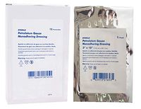 Impregnated Gauze Dressings. Pack of 12 Sterile Petrolatum Dressings 3" x 18" for abrasions, Burns, Wound Packing. Non-Adherent Gauze dressings. Non-Toxic, Non-irritating.