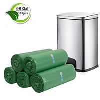 Magesh 4 Gallon Small Trash Bags Bathroom Garbage Bags Clear Plastic Wastebasket Trash Can Liners for Home and Office Bins, 125 Count green Unscented