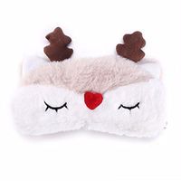 MOTZU Cartoon Animal Plush Sleep Eye Mask, 3D Cute Sleeping Blindfold Eye Cover, Rest Eye Shade,for Men Women Kids, Reindeer