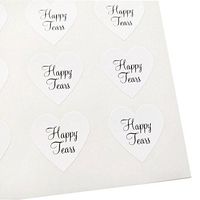 Happy Tears Stickers by Once Upon Supplies, Seals and Labels for Tissues, Wedding Favors, 1.5" x 1.5", White, 48 Stickers
