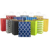 Hallmark 12" Large Paper Gift Bag Assortment, Pack of 12 in Blues, Red, Yellow, Black - Solids and Geometric Patterns for Birthdays, Father's Day, Holidays and More