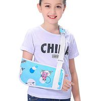 Kids Arm Sling for Boys Girls Blue Big Pleasant Goat Shoulder Sling Pretty Fashion Cute Colorful Pattern Children Child Padiatric Toddler Arm Sling Left Right Arm Support Rotator Cuff Brace (L)