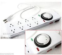 Generic Generic 15 Amp Power Strip Surge Protector Timer 8 Outlet 24 Hour Hydroponic 120V, Multicolor