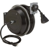 Strongway Heavy-Duty Retractable Extension Cord Reel - 75ft. 12/3, Triple Tap