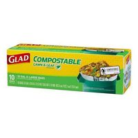 Glad Large Quick-Tie Trash Bags - Compostable Lawn & Leaf 33 Gallon Black Trash Bag - 10 Count