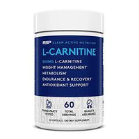 RSP L-Carnitine 500 mg - Stimulant Free L Carnitine, Weight Loss Supplement & Fat Burner for Men & Women, Amino Acid Workout Diet Pills, 60 Capsules