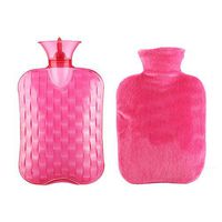 Classic Rubber Transparent Hot Water Bottle 2 Liter with Cover for Pain Relief Cold Therapy #40