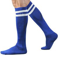 ChezAbbey Men's Compression Soccer Cushioned Football Socks Knee High Solid Pack 3