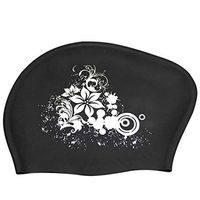 Meidexian888 Women's Swimming Cap,Swimming Cap Waterproof Silicone Swim Pool Hat for Adult Long Hair Women (Black)