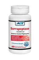 Serrapeptase 130,000 SPU – 60 Vegetarian Capsules – Premium Natural Systemic Enzymes – Enteric-Coated Serrapeptase – AST Enzymes