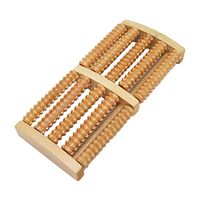 Yardwe 5-Row Foot Massager Roller Wooden Wheel Massager Wood Roller Foot Trigger Point Acupuncture Massager