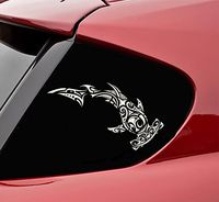 Slap-Art Tribal Hammerhead Shark Vinyl Decal Sticker (Beige)