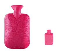 1000ML Classic PVC Cold or Hot Water Bottle with Soft Plush Cover, 19