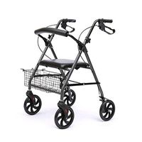 NYDZ Elderly Rollator Walker Foldable with Shopping Basket Four-Legged Pulley Helping Stroller Help