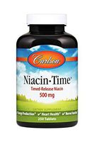 Carlson - Niacin - Time, Time-Release Niacin 500 mg, Energy Production, Heart Health & Nerve Function, 250 Tablets