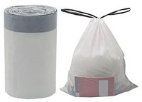 Besli 8 Gallon Drawstring Strong Trash Bag Garbage Bag (8 Gallon(90 Count), White)