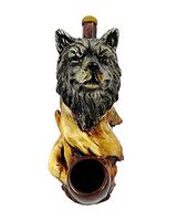 Wolf Head Smoking Pipe - Handmade Tobacco Pipe - Hand Pipe - Smoking Bowl - Collectible - Spirit Animal - Totem -Wildlife - Southwest Wolves