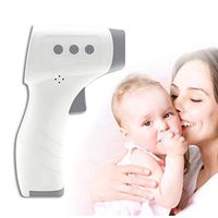 Kukakoo Ear and Forehead Thermometer, Fever Alarm and Memory Function丨Baby/Adult Digital Non-Contact Infrared Thermometer Forehead Temperature Meter for Baby Kids Adults Indoor Outdoor White+Grey