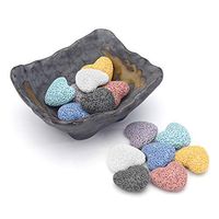 JOVIVI Aromatherapy Essential Oil Diffuser Home Decoration Set - 14pcs Lava Stone Beads & Vintage Irregualr Ceramic Essential Oil Holder Bowl
