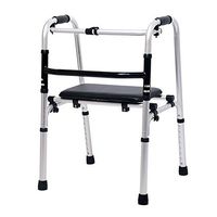 XIHAA Elderly People Walker Height Adjustable Folding Aluminum Alloy Pulley Disabled Person Walking Rehabilitation Equipment Bathroom Bath Chair(Without Wheel)