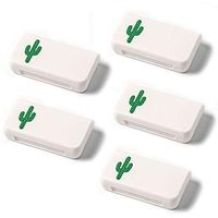 EORTA 5 Pack Small Plastic Pill Cases Portable White Medicine Pill Boxes Pill Containers Jewelry Storage Holders Pocket Purse Size for Travel Outdoor Work, 3 Compartments, Cactus