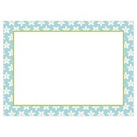 Caspari Calico Floral Bordered Self-Adhesive Gift Tags in Blue, 36 Labels Included