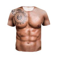 Unisex 3D Shirts Summer Holiday Short Sleeve Rude Boobs Printed Casual Tee Tops (M, Brown)