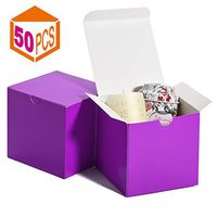 MESHA Kraft Boxes，Paper Gift Boxes with Lids for Gifts, Crafting, Cupcake Boxes,Boxes for Wrapping Gifts,Bridesmaid Proposal Boxes (Purple-50Pcs)