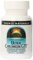 Source Naturals Ultra Chromium GTF 200mcg, 50/50 blend of ChromeMate Brand Chromium Polynicotinate and Chromium Picolinate, 60 Tablets- pack of 2.