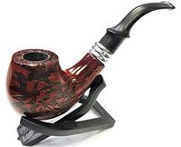 Eclipse Large 5" Etched Wooden Tobacco Herb Smoking Pipe Bowl Set, PIP8026