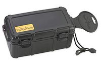 Cigar Caddy 3540 Waterproof Travel Cigar Humidor for 15 Cigars, with One Humidifier Disc Inside, Black Matte (Pack of 2.)