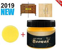 HRLYL Wood Seasoning Beewax, Multipurpose Furniture Care Beeswax, Traditional Beeswax Polish for Wood & Furniture, Furniture Wood Floor Scratch Repair & Cleaning (Wood Polish+ Sponge)