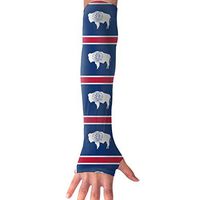 Sports Arm Sleeves Wyoming State Flag UV Sun Protection Arm Sleeves with Thumb Holes Cooling Arm