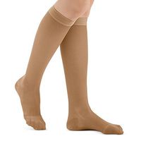 Knee High Compression Stockings, Moderate (15-20 mmHg), Closed Toe - Made in USA, Beige, Medium - Made in The USA