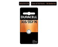 Duracell – 303/357 1.5V Silver Oxide Button Battery – Long-Lasting Battery (Pack of 36)