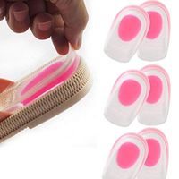 3 Pairs of Correcting Gel Heel Pads, Increasing Foot Pads/Inserting Heel Lifts Insole for Plantar Fasciitis/Heel Pain and Spurs (Pink)