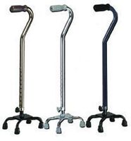 Quad Cane Small Base Chrome w/Foam Grip
