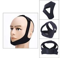 JIGAN Anti Snoring Chin Strap Effective Snore Solution Reduction Sleep Aids, Adjustable Anti-Snore Sleep Aid Device, Black