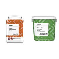 Amazon Brand - Solimo Laundry Detergent Pacs, Fresh Scent, 120 count & Dishwasher Detergent Pacs, Fresh Scent, 85 Count