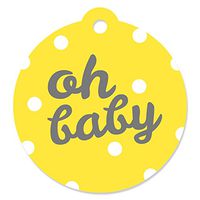 Hello Little One - Yellow and Gray - Neutral Baby Shower Party Favor Gift Tags (Set of 20)