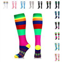 NEWZILL SWAG Compression Socks (20-30mmHg) for Men & Women, BEST Graduated Athletic Fit for Running, Nurses, Edema, Diabetic, Shin Splints, Flight Travel & Pregnancy (Swag Rainbow, Large)