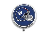 New York Giants Custom Round Silver Pill Box Pocket 2.1 inches Medicine Tablet Holder Organizer Case