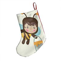 Honey Bee with Honey Bucket Vintage Xmas Socks Hanging Decoration Candy Bag Party Holiday Christmas Santa Claus Home Decor Gift