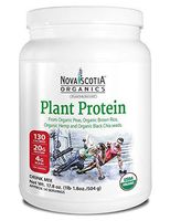 Nova Scotia Organics Plant Protein (504g) - Organic, Vegan, Vegetarian, Non-GMO, 20g Protein + 4g BCAAs/Serving. Made from 4 Certified Organic Ingredients.