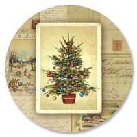 Victorian Tree Envelope Seals - Set of 144 Holiday Stickers, 1 1/2 Inch Diameter