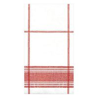 Caspari Belgian Linen Paper Linen Guest Towel Napkins in Red, Two Packs of 12