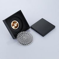 Bathroom 4 inch solid brass black invisible floor drain square Black shower drainer (Oil Rubbed Bronze)